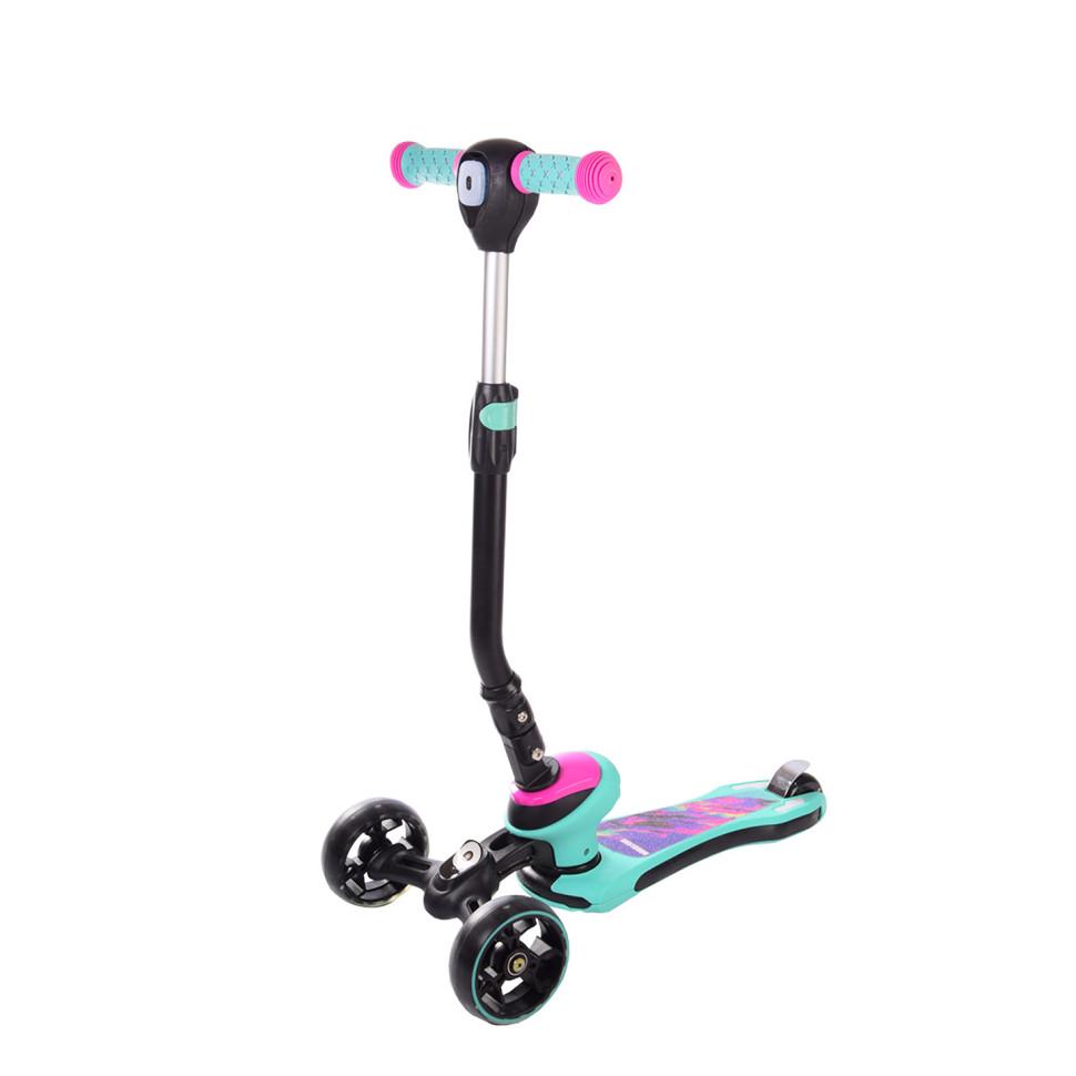 Самокат детский складной Bambi SC21003 с фонариком Бирюзовый (46269s56524)