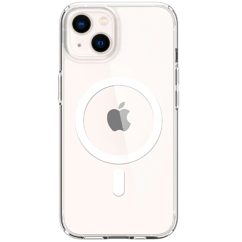 Прозрачный чехол накладка Spigen Ultra Hybrid Case with MagSafe for iPhone 13, White (ACS03528)