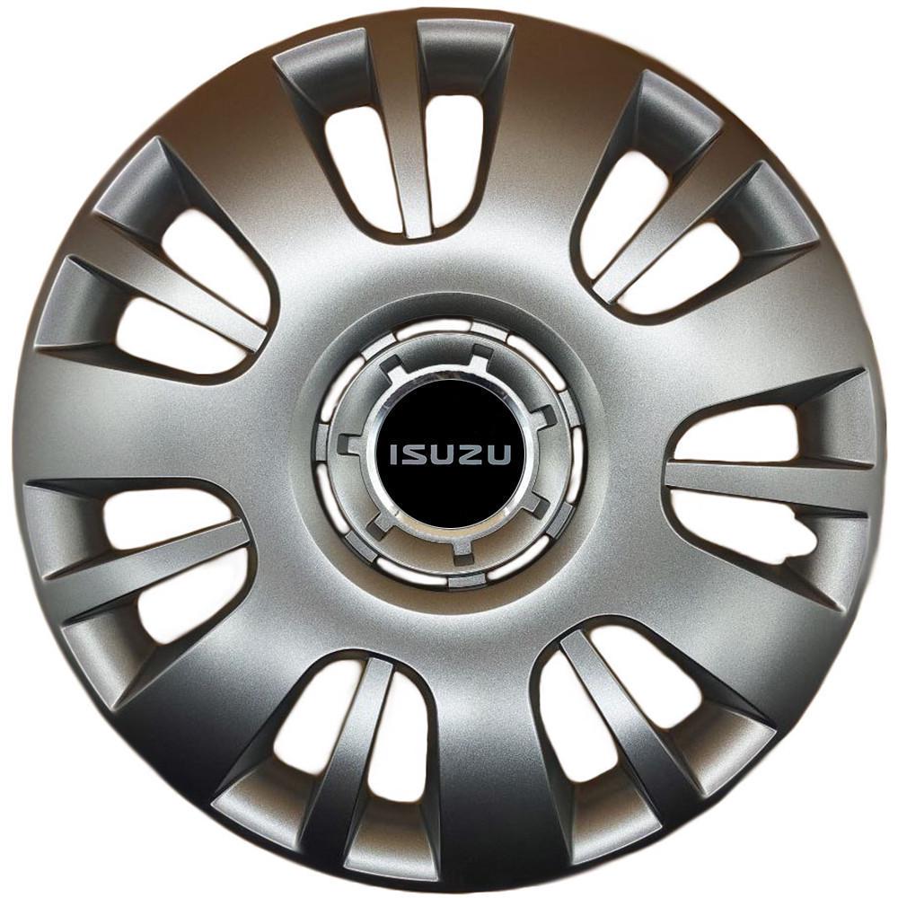 Колпаки SJS 407 с логотипом Isuzu R16 4 шт. Серебристый (2789080282)