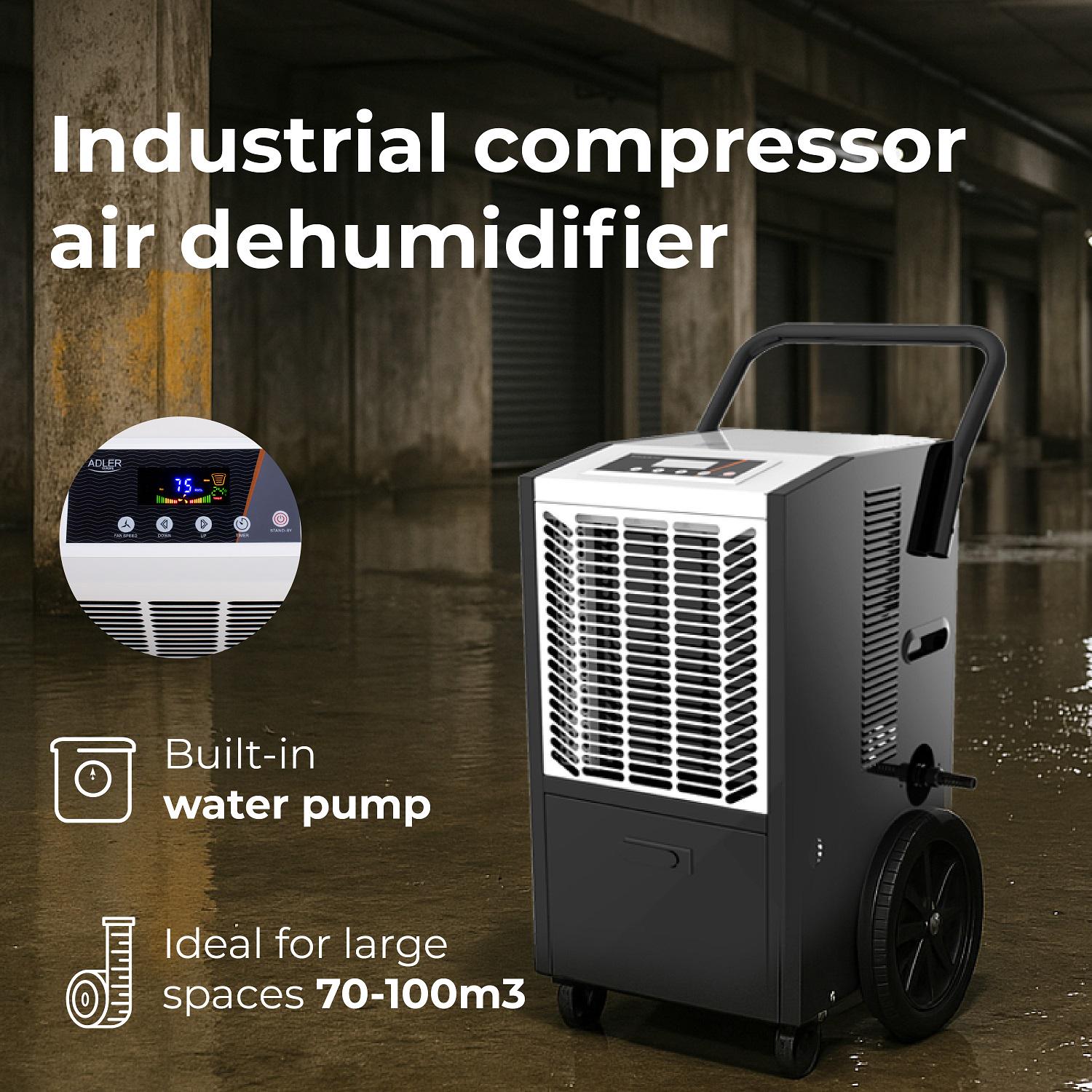 Осушувач повітря компресорний Adler AD 7864 будівельний промисловий 50 л 24 год - фото 17