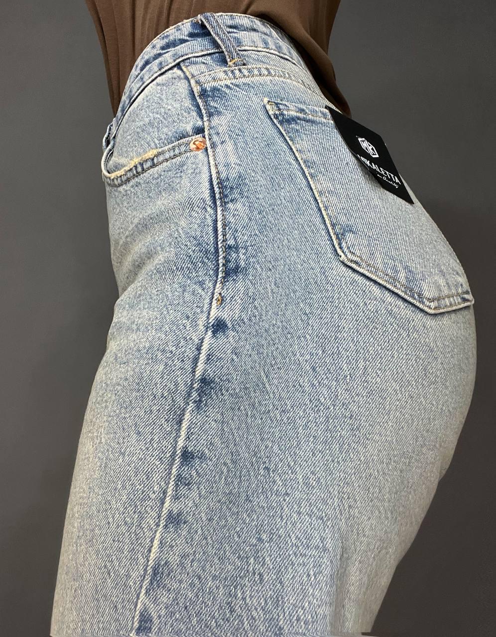 Джинси жіночі Mikaletta 3249-13254 MOM RELAX jeans банани висока посадка стрейчеві р. 27 Блакитний (3848) - фото 6
