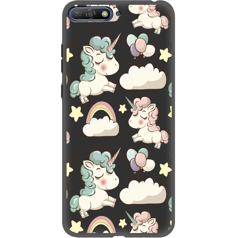 Чохол Boxface Huawei Y6 2018 Unicorns Чорний силікон (33371-cc2-34777)