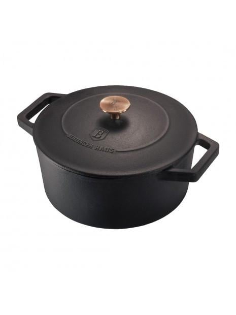 Каструля з кришкою Berlinger Haus Metallic Line Rose Gold Edition чавунна 2,75 л 20 см Чорний (28398844)