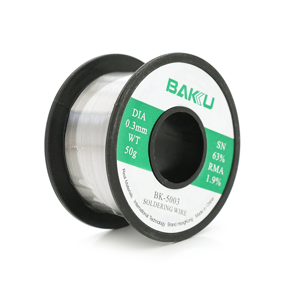 Припой BAKKU BK-5003 0,3 мм Sn 63% Pb 35,1% для пайки электроники (26132515) Припой BAKKU BK-5003 0,3 мм Sn 63% Pb 35,1% для пайки электроники (26132515)