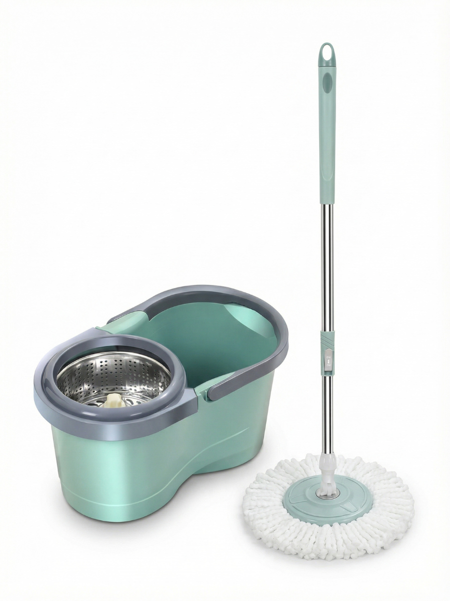 Набор для уборки с автоотжимом швабра с ведром 10 л с центрифугой.