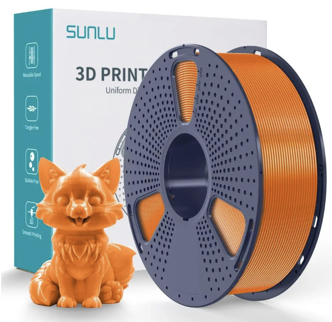 Пластик/филамент для 3D печати SUNLU Silk PETG Reusable Spool 1,75 мм 1 кг Оранжевый (00440911Z)