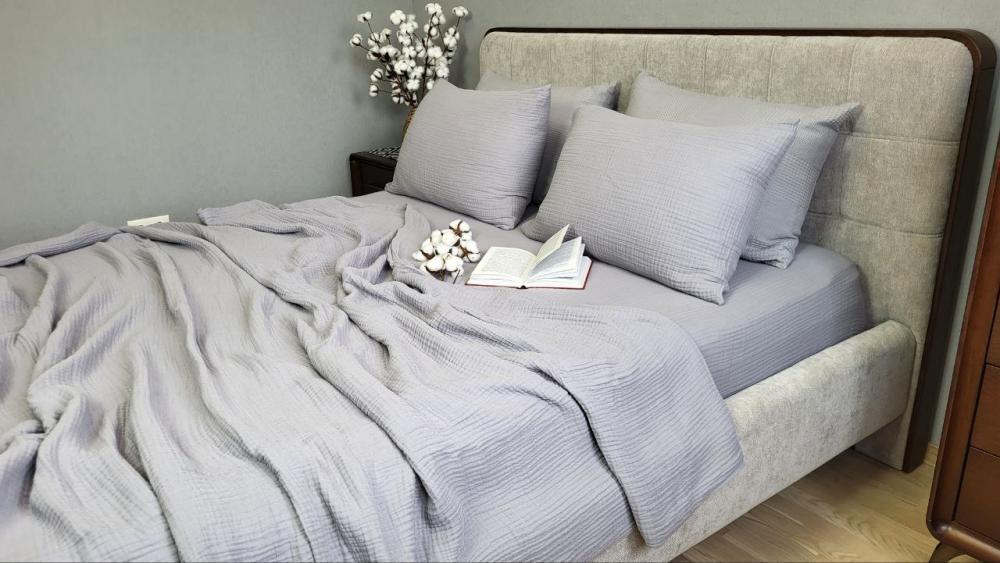 Покрывало муслин 200x220 см Smoke grey (11069) - фото 3 Покрывало муслин 200x220 см Smoke grey (11069) - фото 3