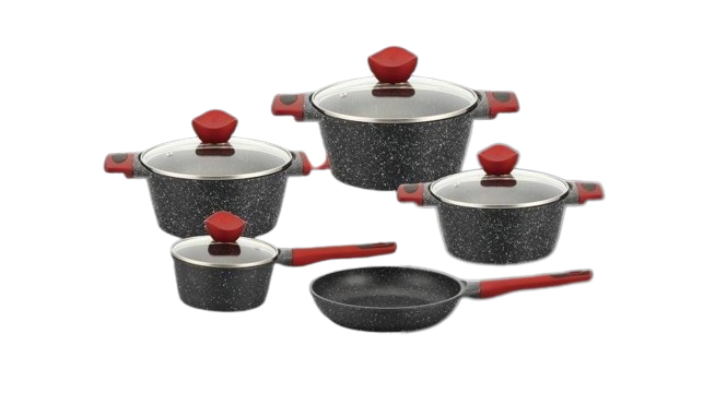 Набор кастрюль Чешуя с мраморным покрытием 9 пр. (1748998035)