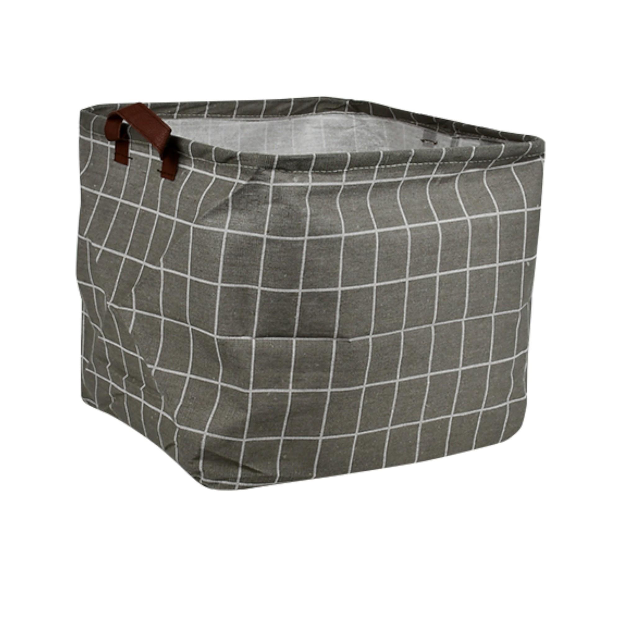 Кошик з ручками Stenson ABCD 3 32х32 см Темно-сірий (R32364)