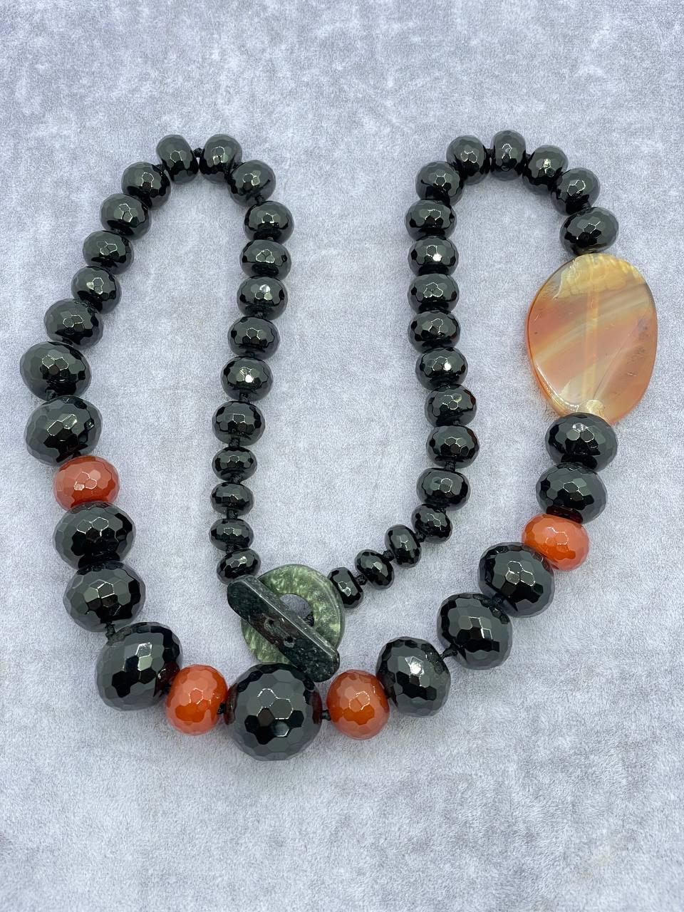 Бусы агат 60 см Разноцветный (9872)