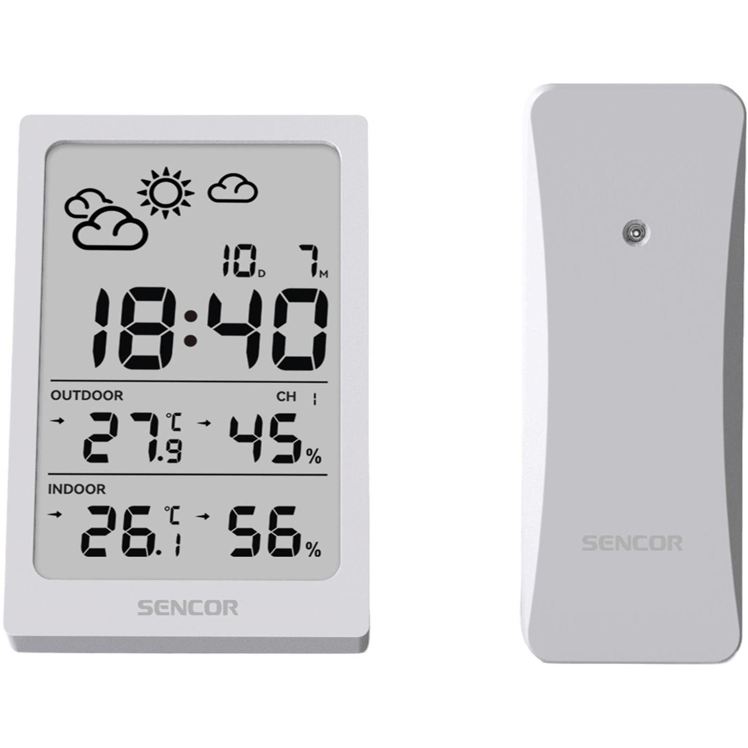 Метеостанция электронная Sencor SWS 2300W с беспроводным датчиком Белый (28745674)