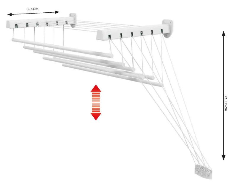 Сушарка для білизни настінно-стельова Casa Si Pick Up 120 White (DAS302378) - фото 2 Сушарка для білизни настінно-стельова Casa Si Pick Up 120 White (DAS302378) - фото 2