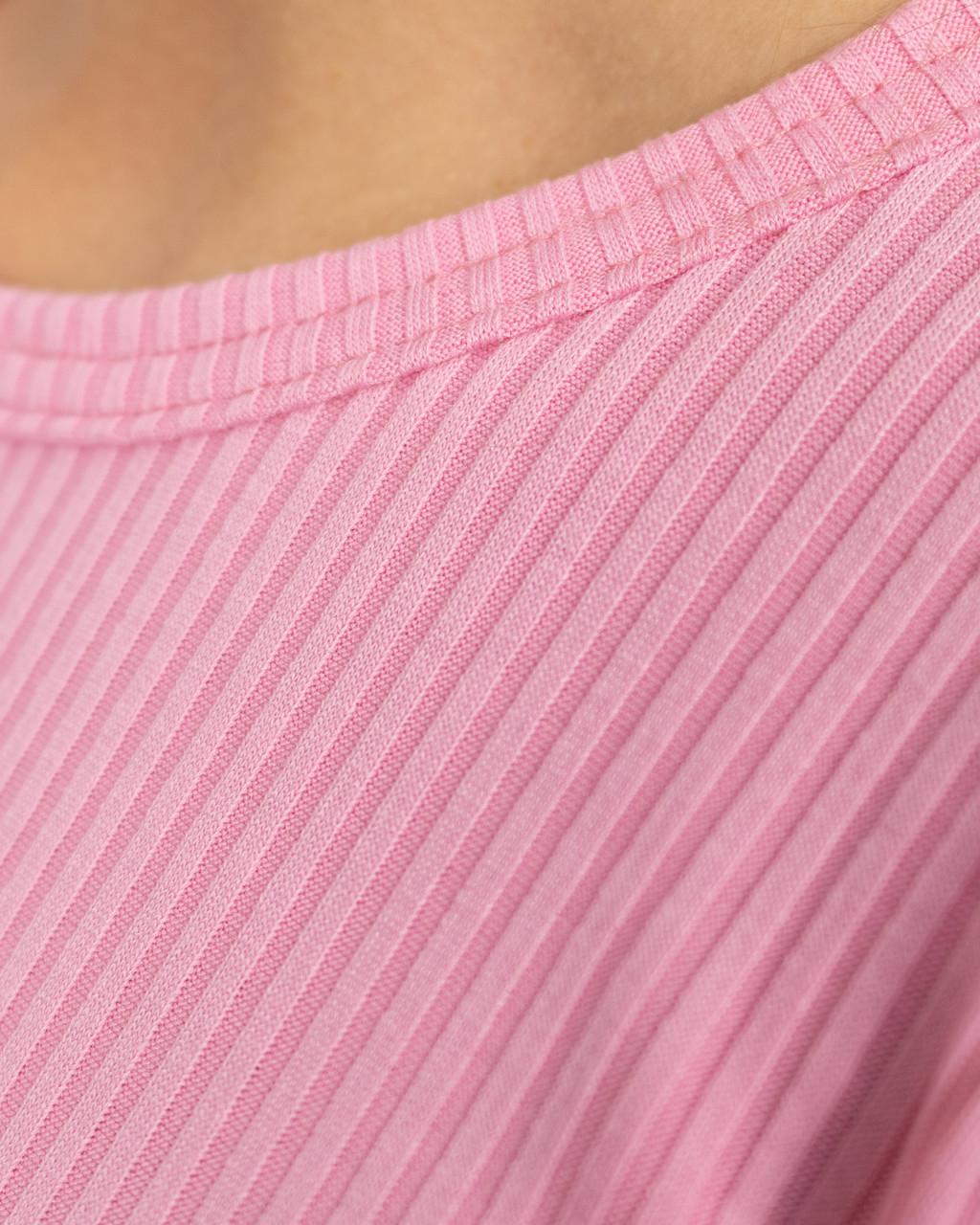 Пижама женская рубчик футболка с шортами Светло-розовый (2121061935) - фото 6 Пижама женская рубчик футболка с шортами Светло-розовый (2121061935) - фото 6