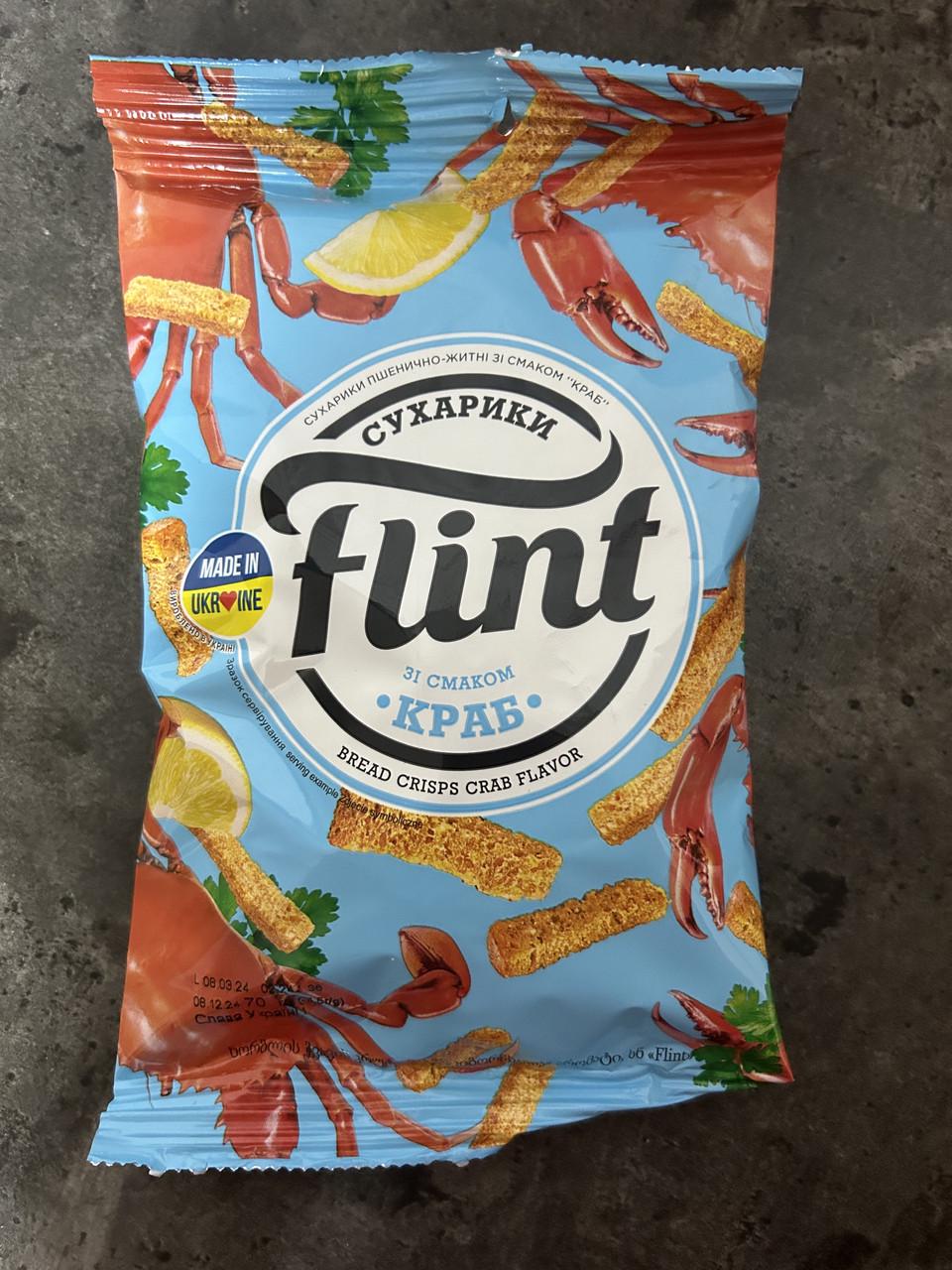 Сухарики Flint пшенично-ржаные Краб 60 г