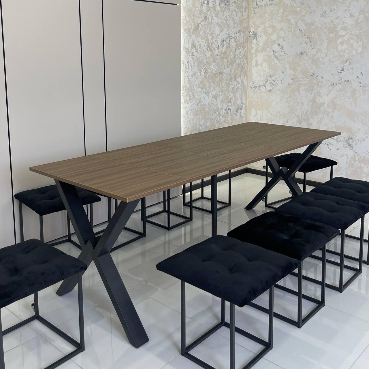 Стол кухонный раздвижной Viking ​​​​​​​ прямоугольный в стиле Loft 2,1 м (УТП026956)