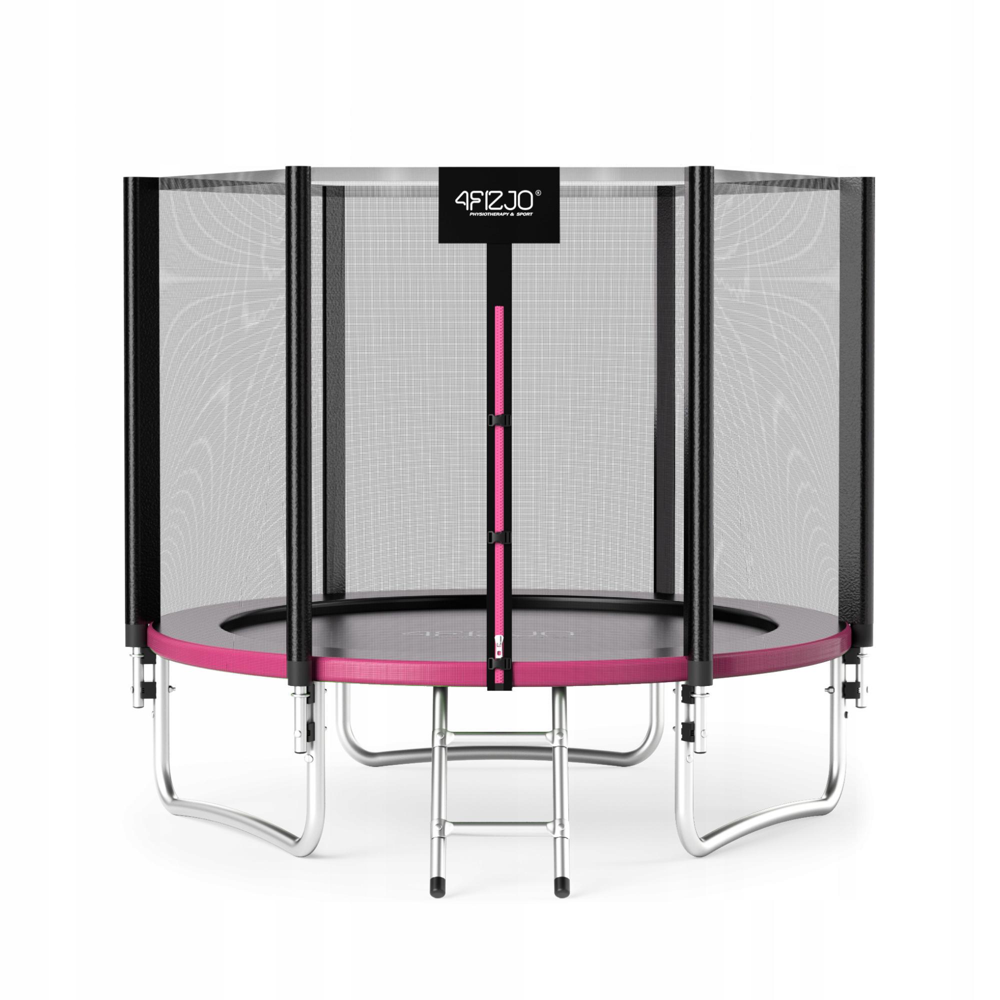 Батут с наружной сеткой 4fizjo Classic 8FT 252 см Black/Pink (P-5907739314536)