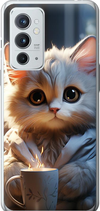 Чехол на OnePlus 9RT White cat (5646u-2520-42517)
