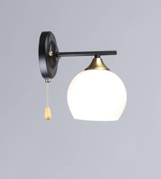 Бра настенное Valeso с шаровидным плафоном Е27 IP20 N6616/1W Черный/Медный (28686318)