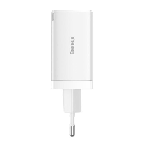 Зарядное устройство сетевое BASEUS GaN5 Pro 65 Вт 2 Type-С/USB с кабелем Type-C 1 м Белый (591408) - фото 3