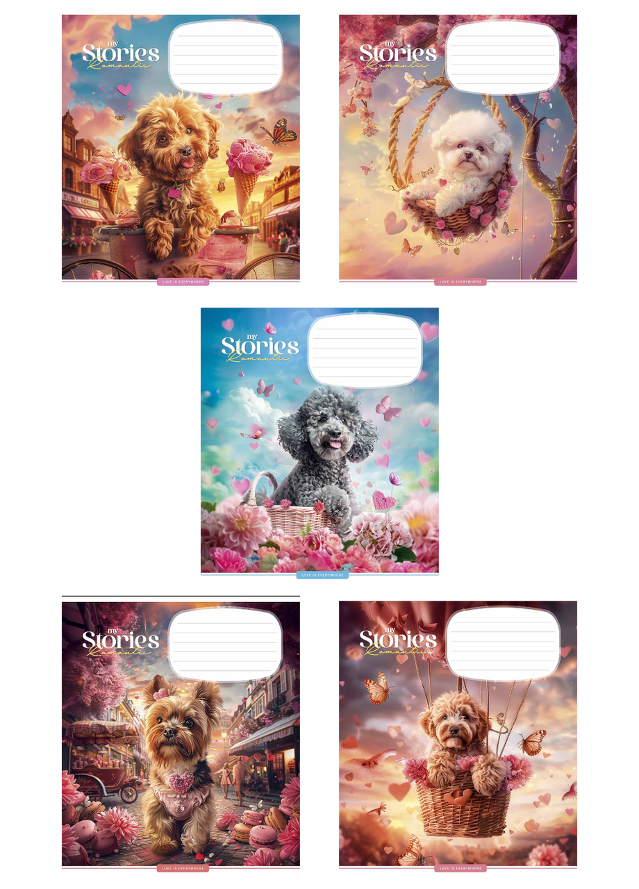 Зошити учнівські Школярик Romantic stories у клітинку 12 арк. 5 шт. (3464 4820006473198) - фото 1 Зошити учнівські Школярик Romantic stories у клітинку 12 арк. 5 шт. (3464 4820006473198) - фото 1