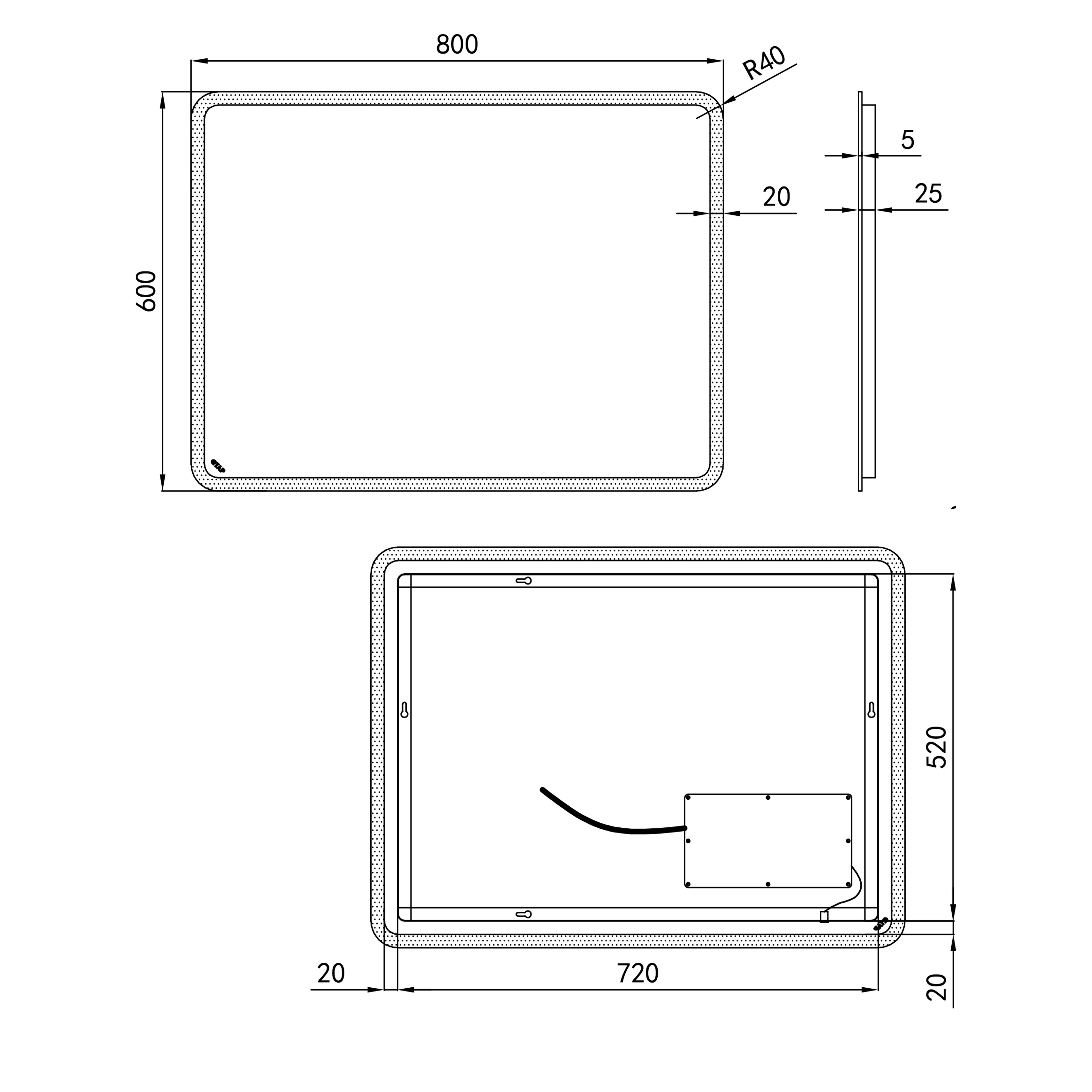 Зеркало Qtap Tern Reverse с LED-подсветкой Sensor 800х600 мм (QT177814276080W) - фото 2