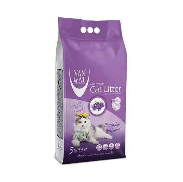 Наполнитель для кошачьего туалета Van Cat Super Premium Quality Lavender бентонитовый комкующий 5 кг 6 л (55448)