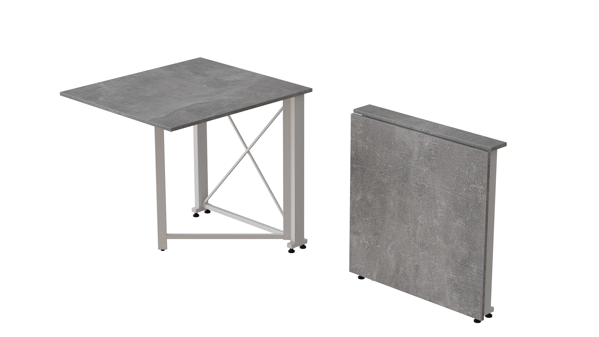 Стол-книжка трансформер Ferrum-decor Orion 1 металл/ДСП 16 мм 750x810x730 мм Белый/Бетон (ORI114) - фото 3