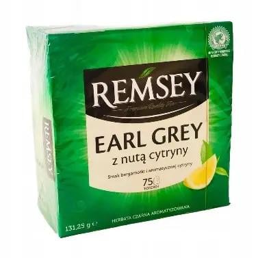 Чай чорний зі смаком лимона та бергамоту Remsey Earl Grey 75 пакетиків