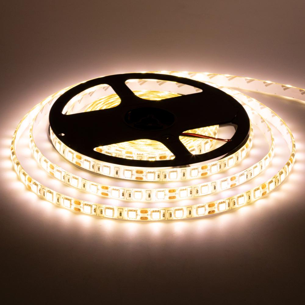 Світлодіодна стрічка MTK 300WWF5050-12 12V SMD5050 60LED/м IP65 14,4W/м 5 м Білий теплий (1015441)