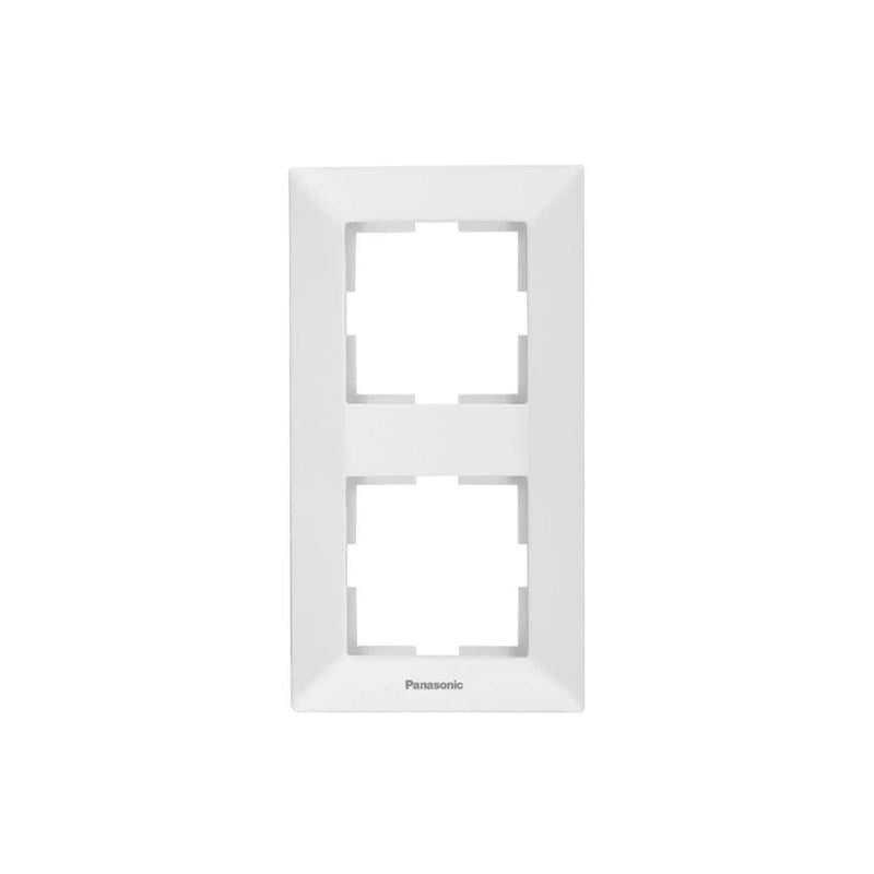 Рамка для розеток двухместная Panasonic Arkedia Slim ABS вертикальная Белый (WNTF08122WH-UA1)