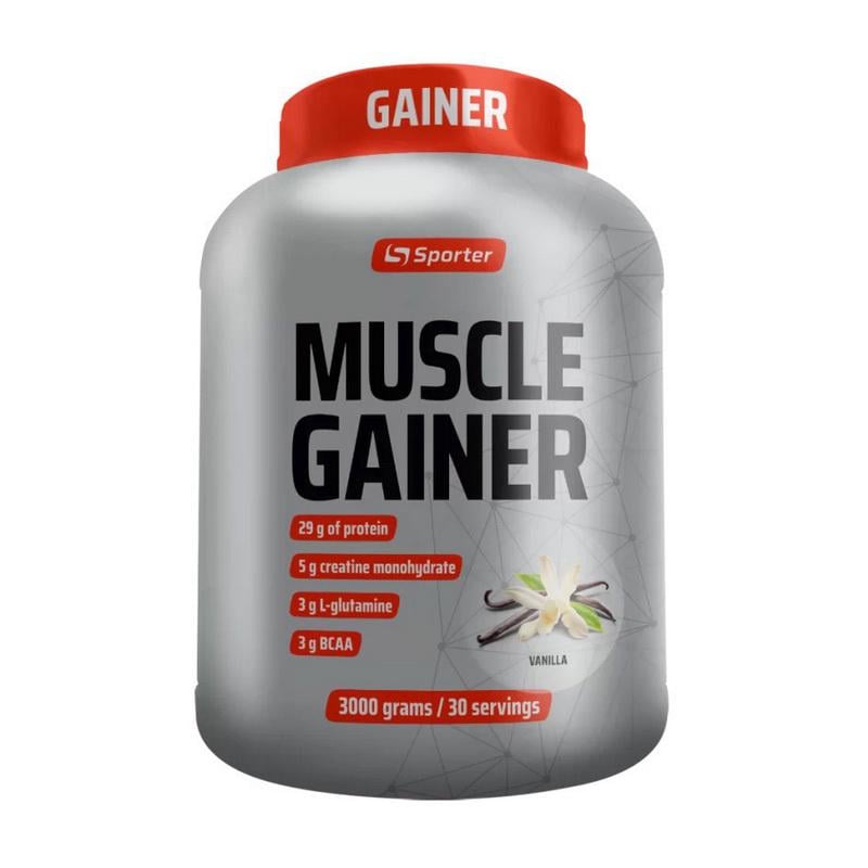 Гейнер Sporter Muscle Gainer 3 кг Ваниль