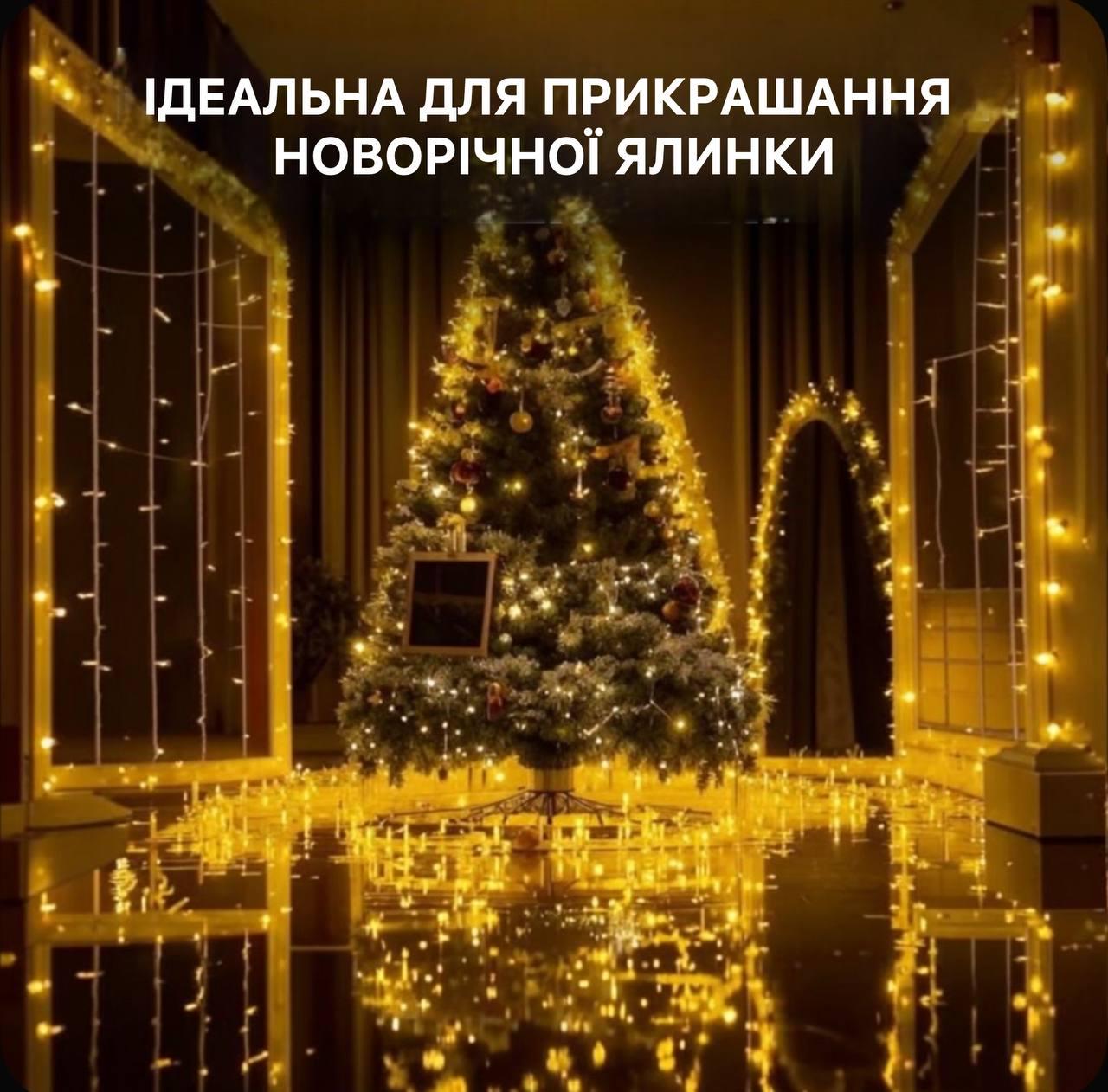 Гирлянда Роса капля от сети белый теплый 8 режимов с пультом управления 200 м Зеленый (1234) - фото 7 Гирлянда Роса капля от сети белый теплый 8 режимов с пультом управления 200 м Зеленый (1234) - фото 7