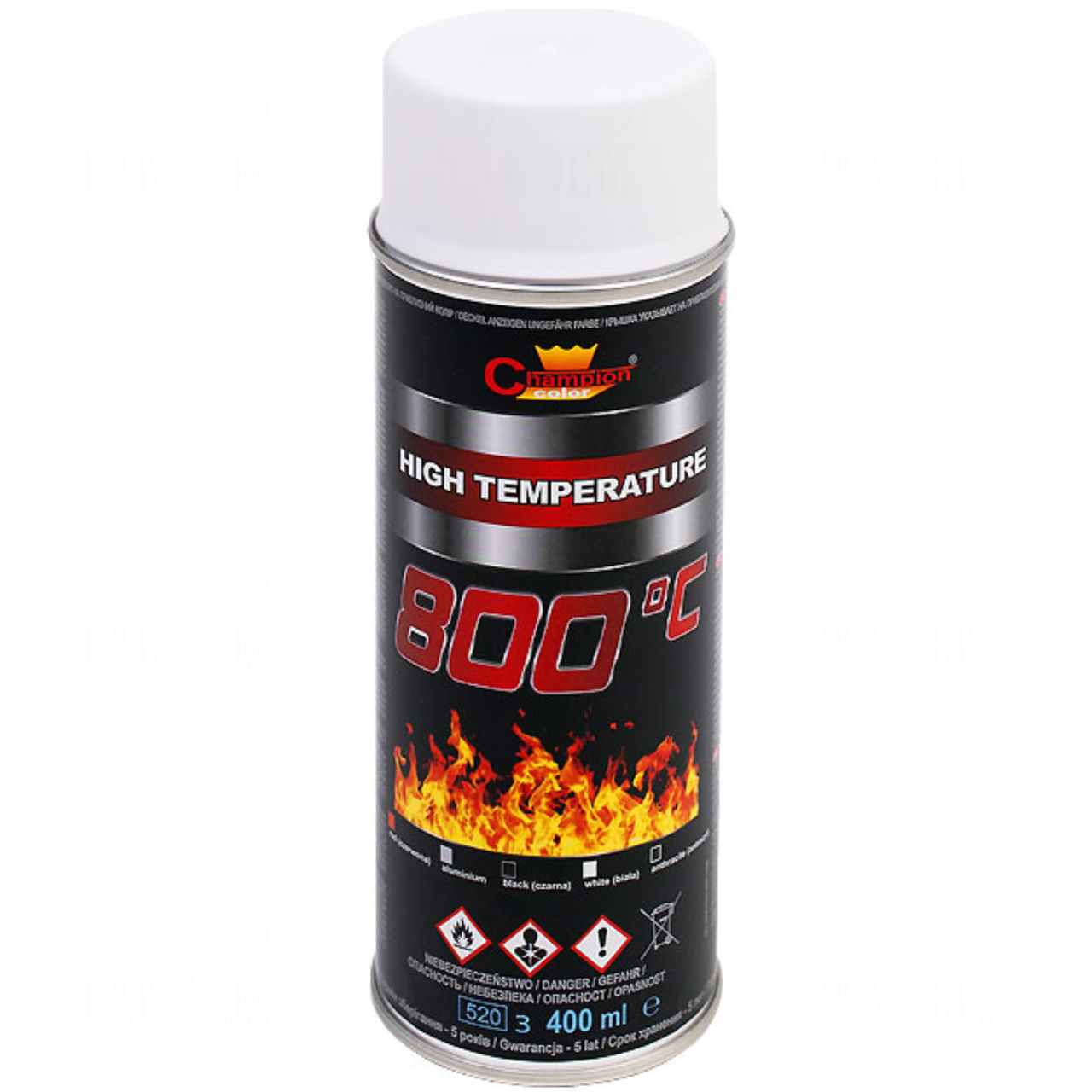 Термостійка емаль до 800°C Champion High Temperature аерозоль 400 мл Білий - фото 1 Термостійка емаль до 800°C Champion High Temperature аерозоль 400 мл Білий - фото 1