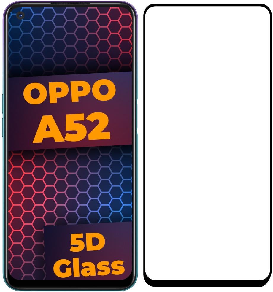 Стекло 5D OPPO A52 защитное Full Glue (19109)