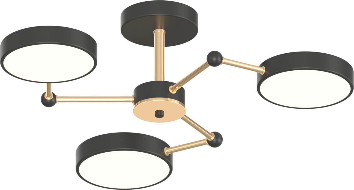 Люстра потолочная светодиодная Light House SRS-20289-3 Черный/Золотой