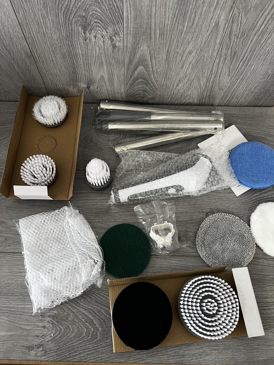 Щетка-скрабер электрическая Electric Spin Scrubber 14в1 насадки телескопическая ручка - фото 4 Щетка-скрабер электрическая Electric Spin Scrubber 14в1 насадки телескопическая ручка - фото 4