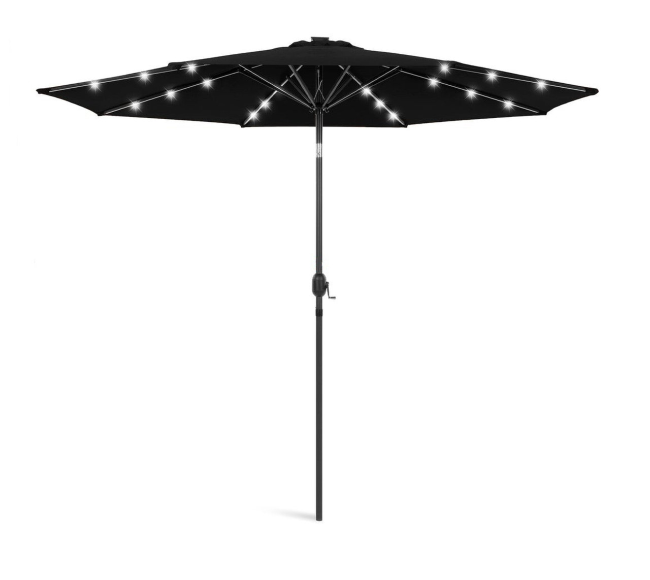 Садовый зонт круглый с регулируемым углом наклона WCG с LED-подсветкой солнечной панелью и чехлом 3 м Черный (W-7016BL1) - фото 4 Садовый зонт круглый с регулируемым углом наклона WCG с LED-подсветкой солнечной панелью и чехлом 3 м Черный (W-7016BL1) - фото 4