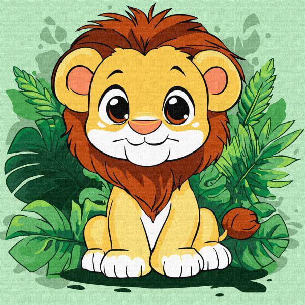 Картина за номерами Ideyka Веселе левеня 30х30 см (Id-KHO1272)