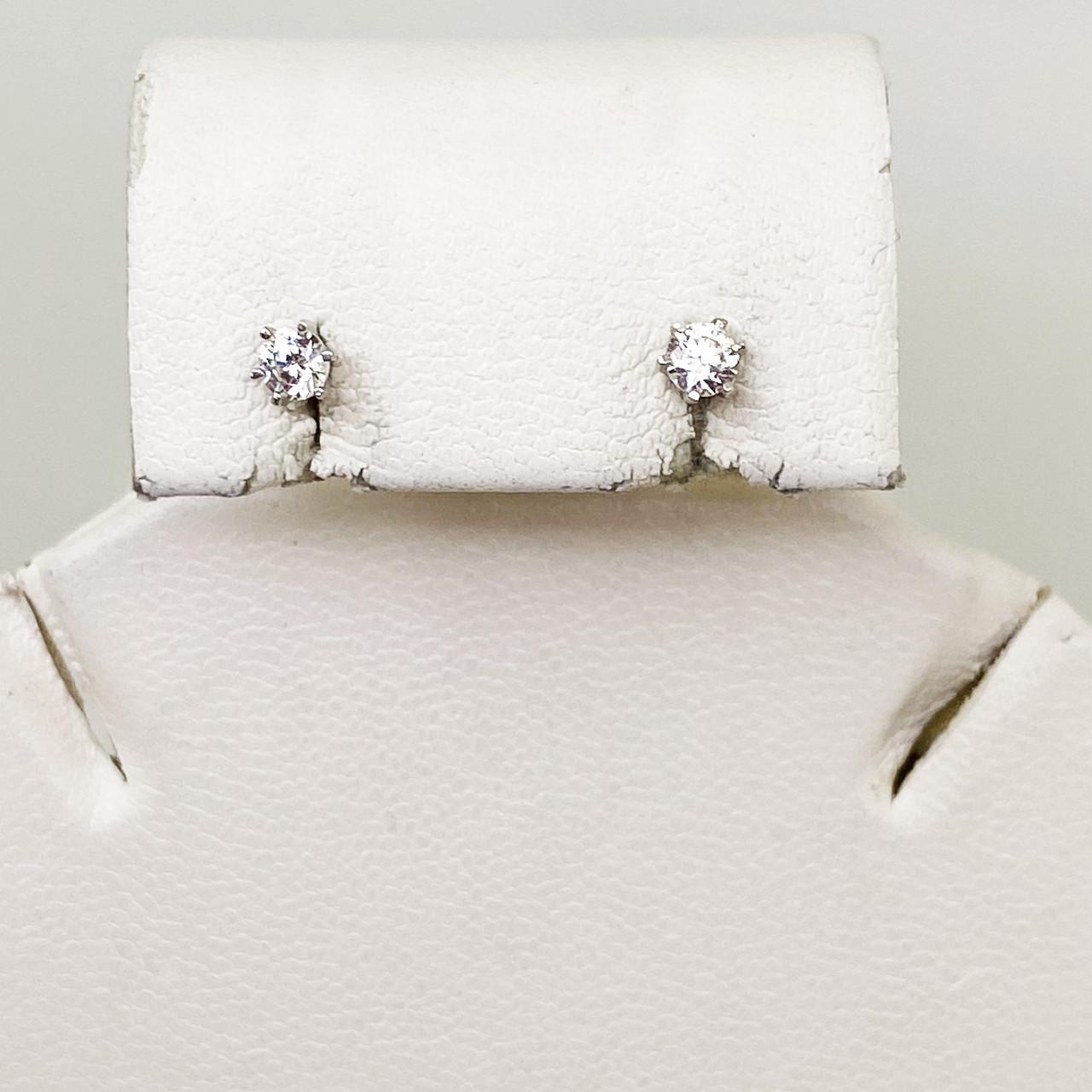 Серьги-пусеты серебряные с кристаллами Swarovski 0,7 г (1760030640)