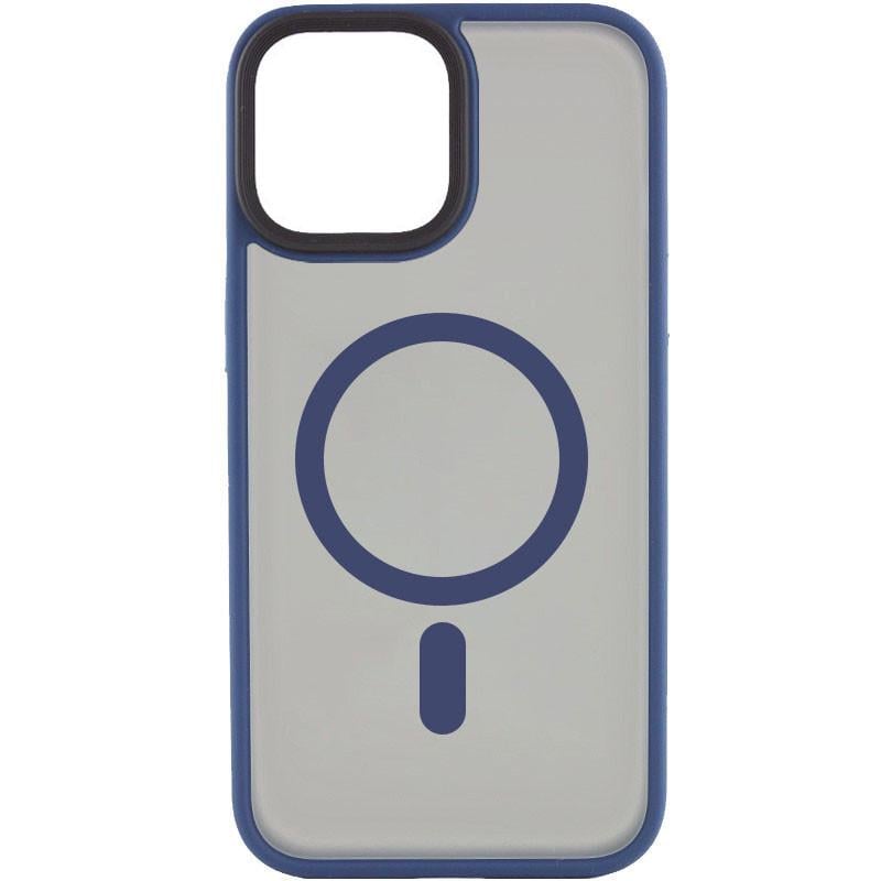 Противоударный Чехол Epik для Apple iPhone 15 (6.1") Metal Buttons with MagSafe TPU+PC Синий