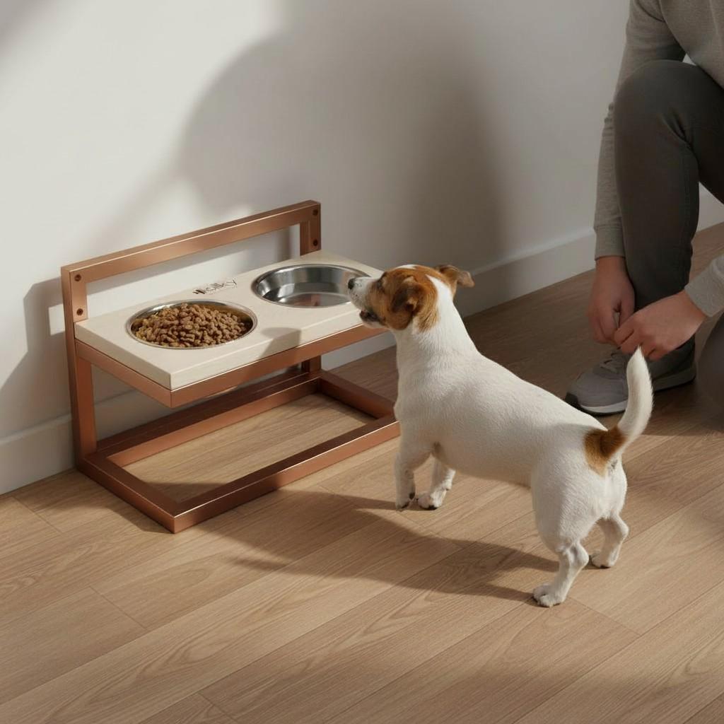 Миски на регулируемой подставке для маленьких собак Hollky Flex S 2х0,45 л (FS-422523-GLWH) - фото 1 Миски на регулируемой подставке для маленьких собак Hollky Flex S 2х0,45 л (FS-422523-GLWH) - фото 1