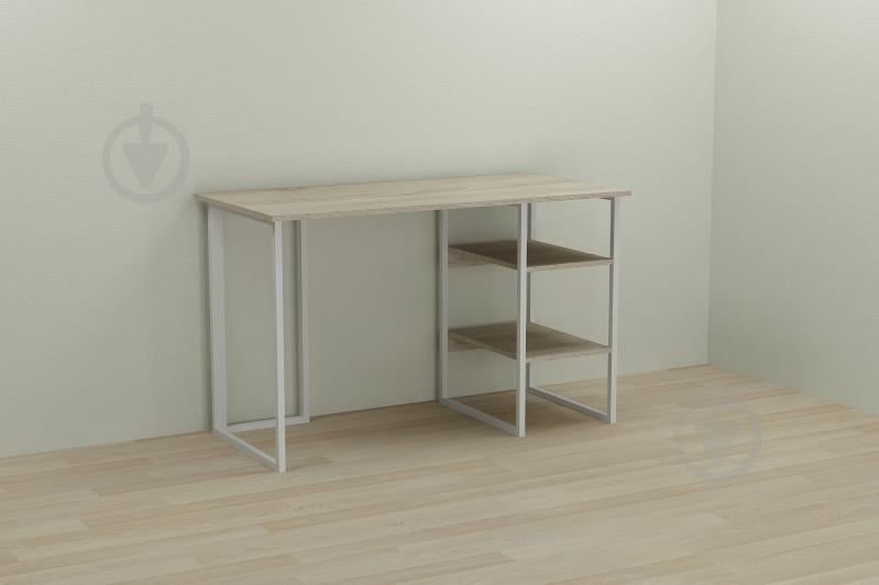 Компьютерный стол Ferrum-decor Кевин 75x140x70 белый ДСП Дуб Сонома 16мм