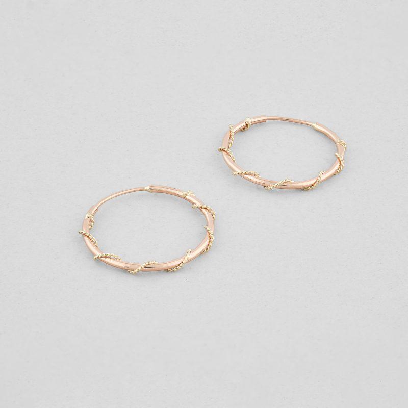 Золотые серьги Плетение лозы (5012-20-ч)