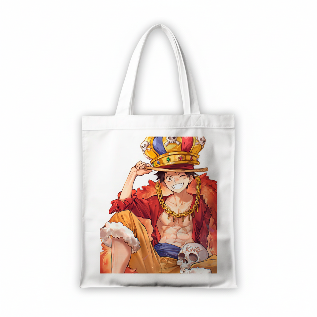 Сумка-шопер One Piece Монки Д. Луффи из габардина Белый (6653)