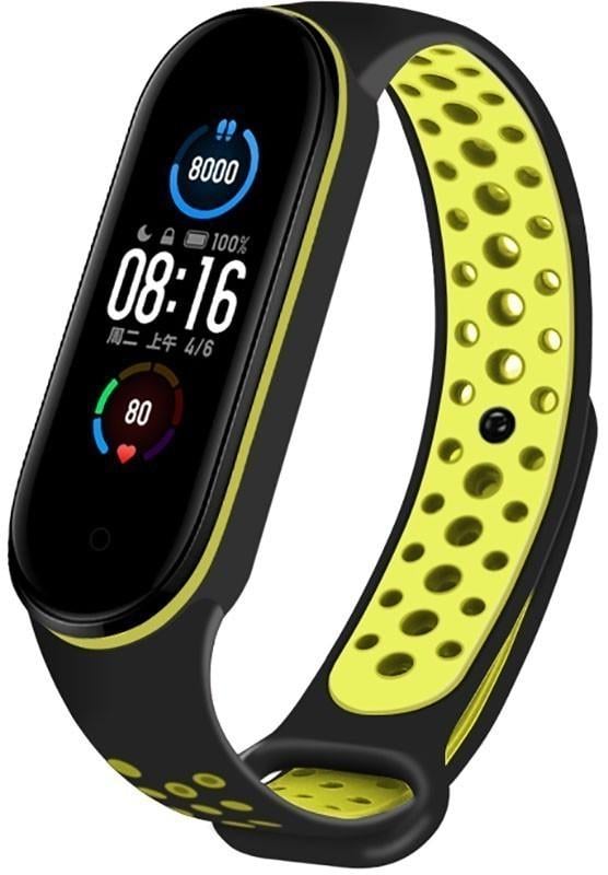 Ремешок UWatch Replacement Sports Strap for Mi Band 5/6/7 Black/Yellow - фото 2