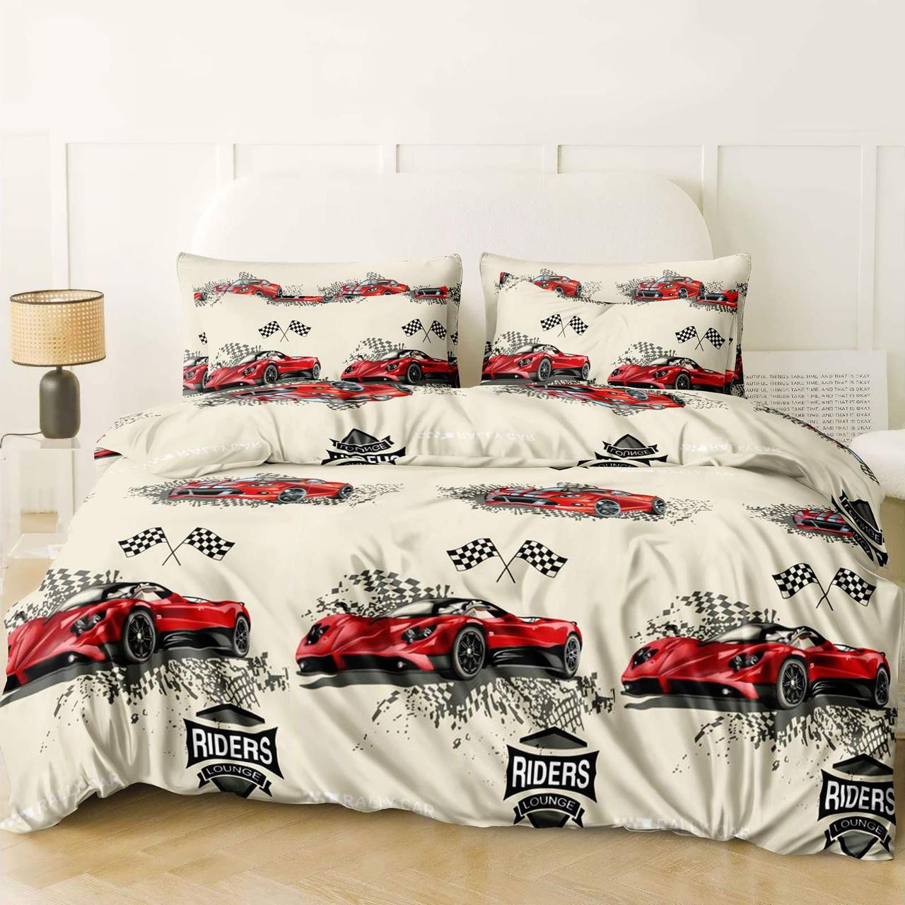 Комплект постельного белья полуторный Gold Lux RIDERS D Тачки бязь/коттон Бежевый (28810640) Комплект постельного белья полуторный Gold Lux RIDERS D Тачки бязь/коттон Бежевый (28810640)