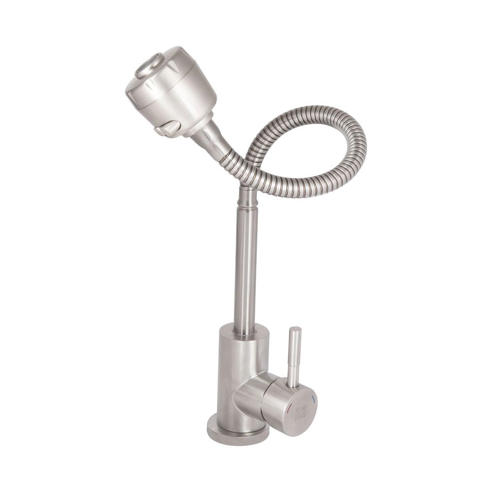 Змішувач для кухні Lidz Aria 015F41 з гнучким виливом Nickel (12 32 015F-4)