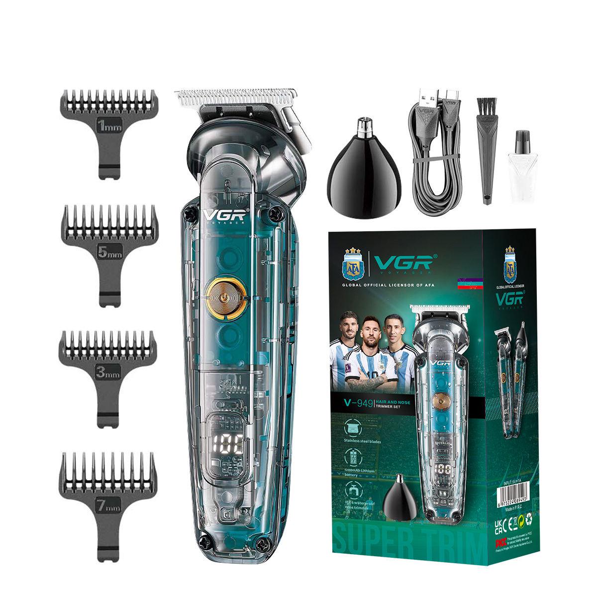 Триммер беспроводной VGR V-949 2в1 для стрижки волос/бороды/носа и ушей