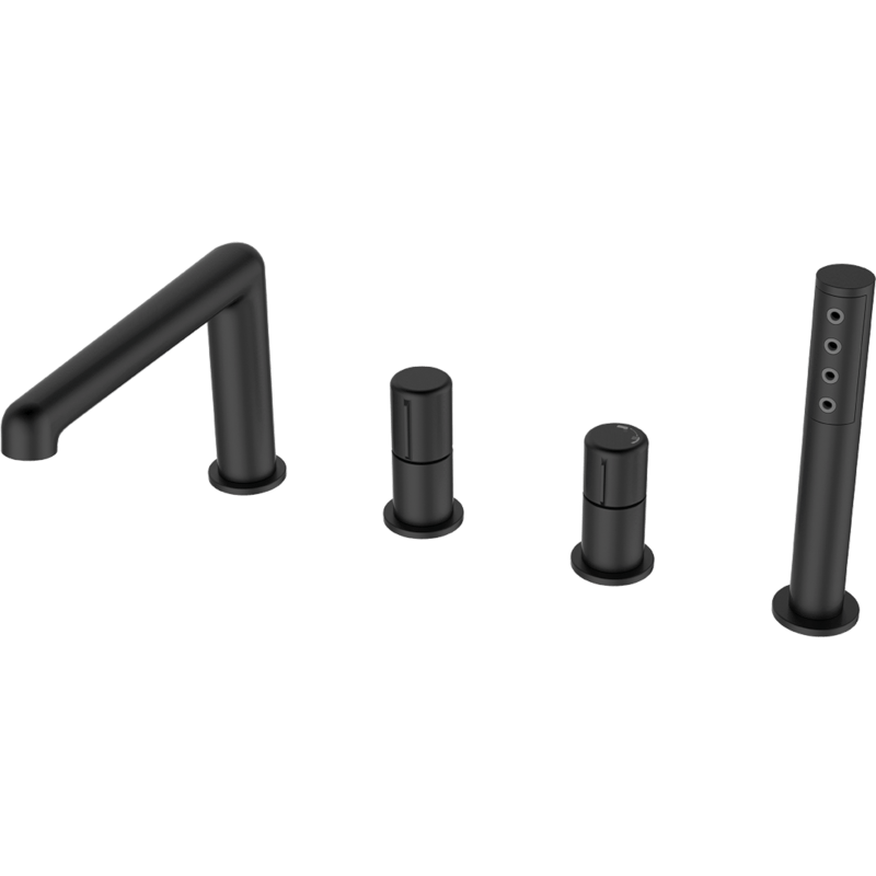 Смеситель Laveo PRETTO для ванны на 4 отверстия врезной Черный (BAO_714D)