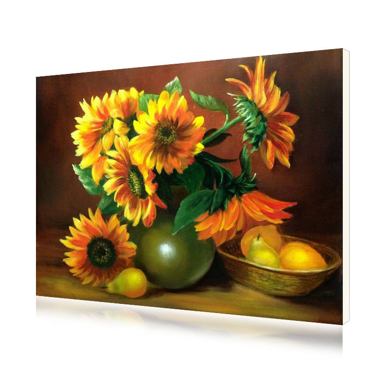 Картина по номерам Lesko Y-5287 Подсолнухи и груши